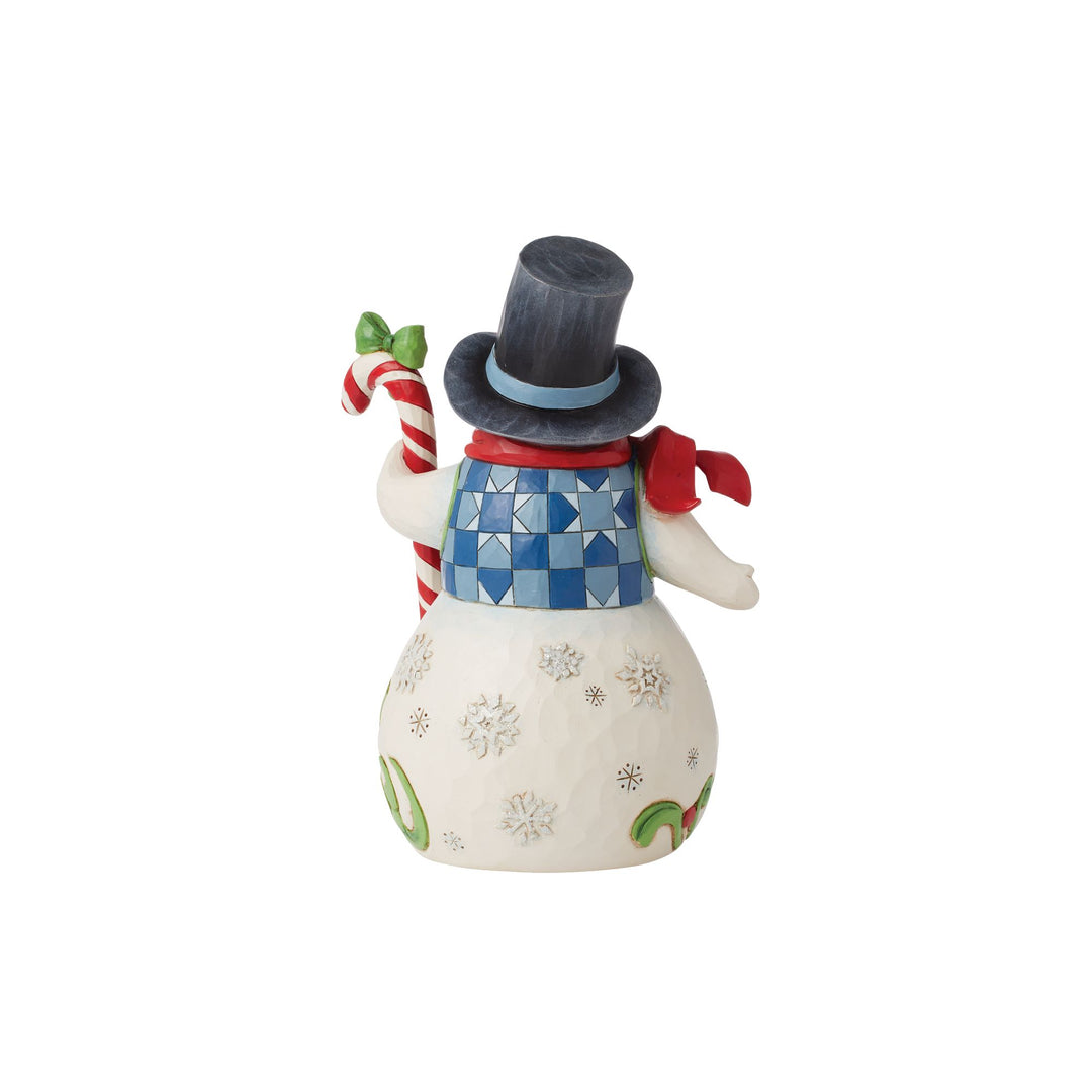 Sweet Christmas Wishes (Snowman with Candy Cane Figurine) - Heartwood Creek by Jim Shore