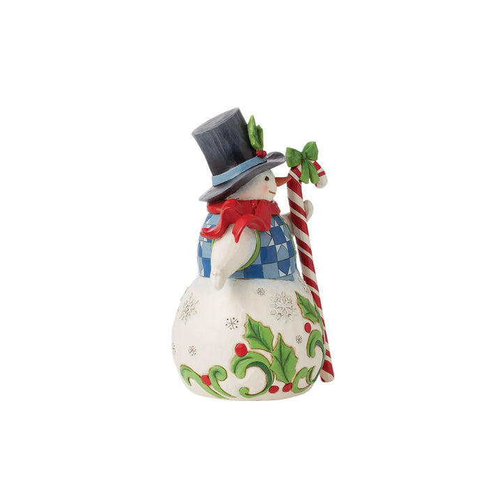 Sweet Christmas Wishes (Snowman with Candy Cane Figurine) - Heartwood Creek by Jim Shore