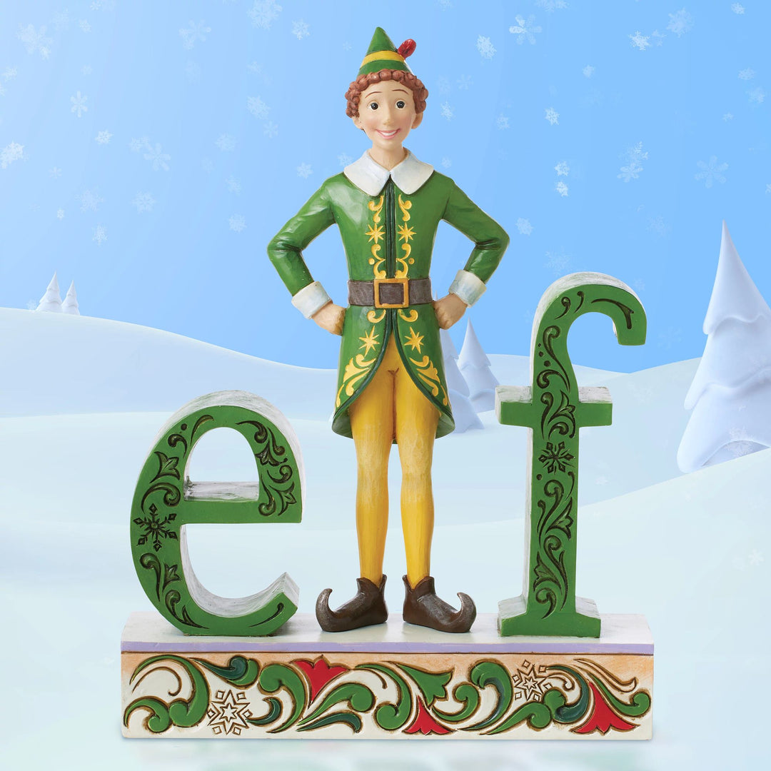 The Name is Buddy, the Elf (Buddy Standing in the word Elf Figurine) - Elf by Jim Shore