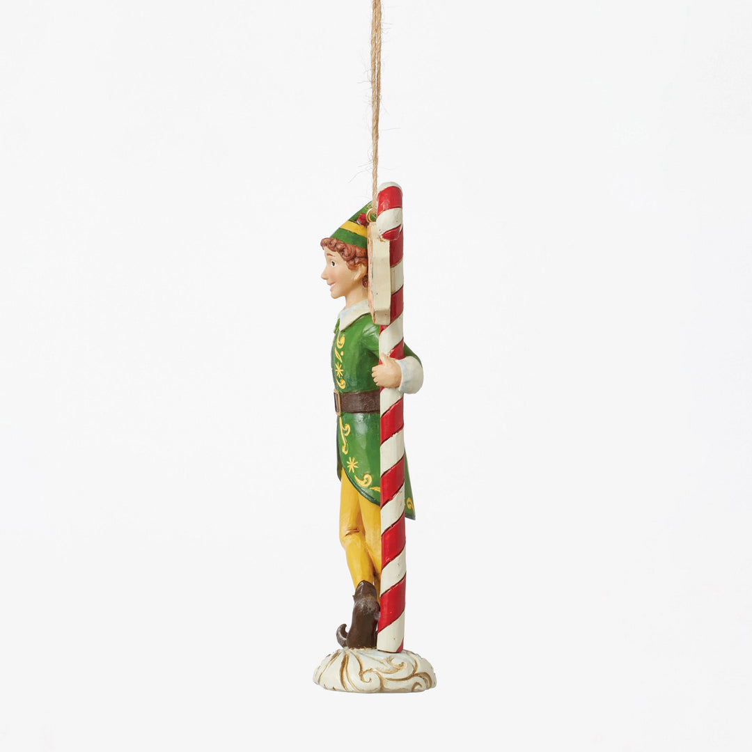 Buddy Elf with Candy Cane Forest Signpost Hanging Ornament - Elf by Jim Shore