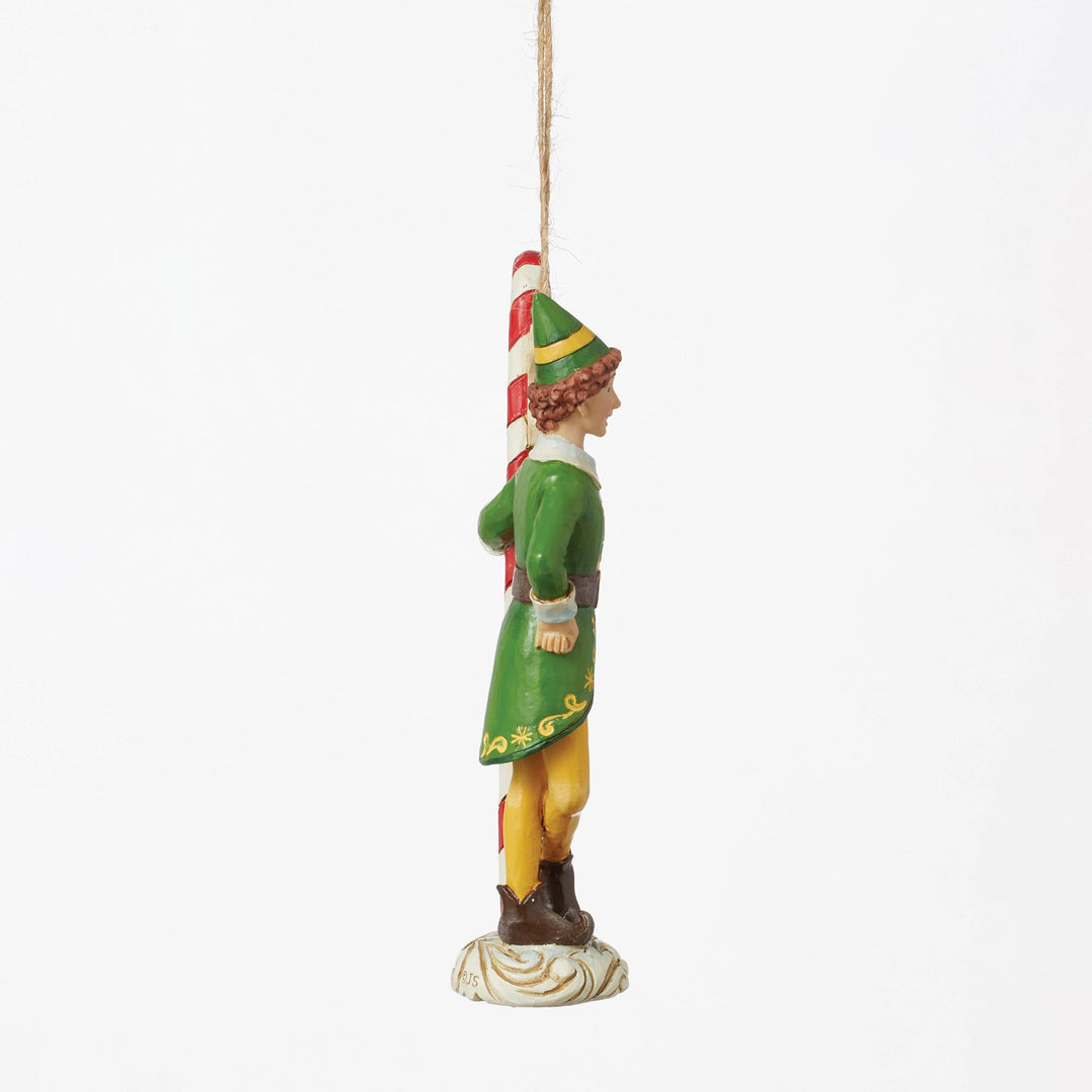 Buddy Elf with Candy Cane Forest Signpost Hanging Ornament - Elf by Jim Shore