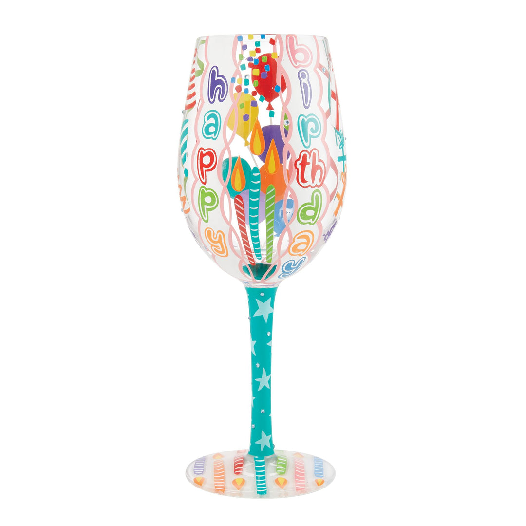 Happy Birthday Blast Wine Glass by Lolita