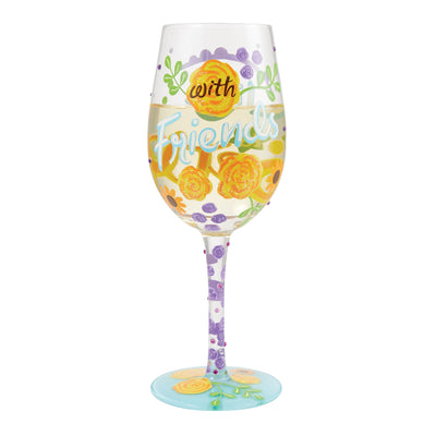 Life With Friends Wine Glass by Lolita - Enesco Gift Shop