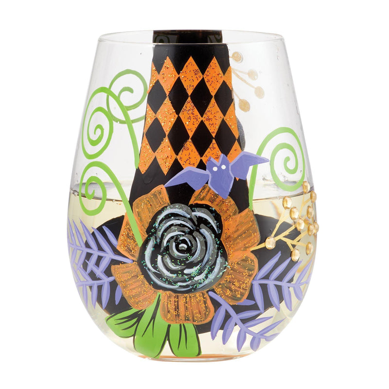 My Fancy Witch Hat Stemless Wine Glass by Lolita - Enesco Gift Shop