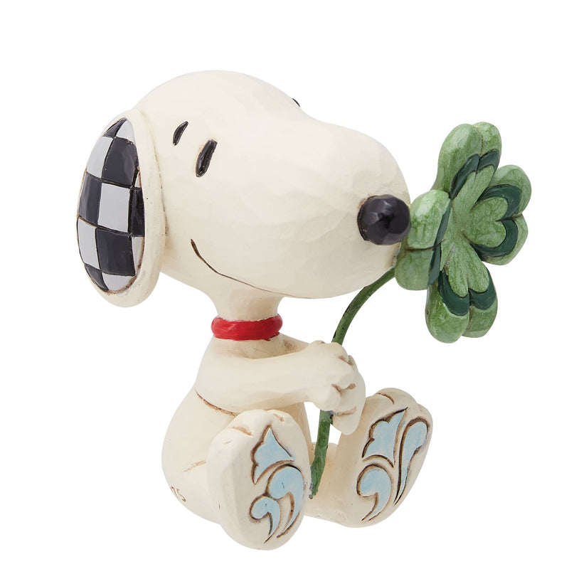 Snoopy with Clover Mini Figurine - Peanuts by Jim Shore - Enesco Gift Shop