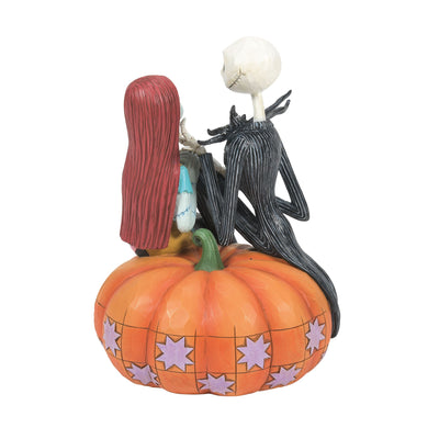 The Pumpkin King and Sally (Jack and Sally on a Pumpkin Figurine) - Disney Traditions by Jim Shore - Enesco Gift Shop