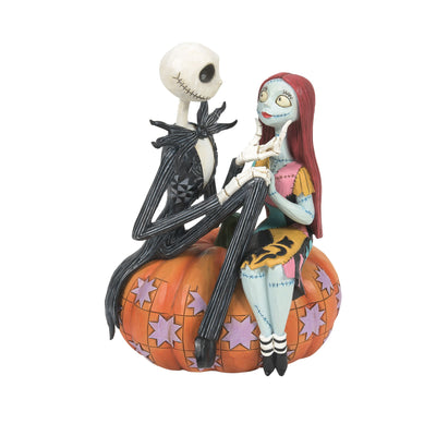 The Pumpkin King and Sally (Jack and Sally on a Pumpkin Figurine) - Disney Traditions by Jim Shore