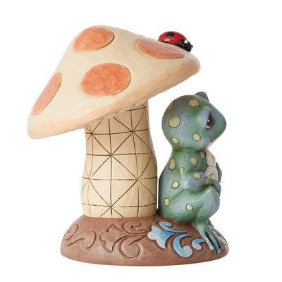 A Frog's Life (Frog Leaning on Mushroom Figurine) - Heartwood Creek by Jim Shore