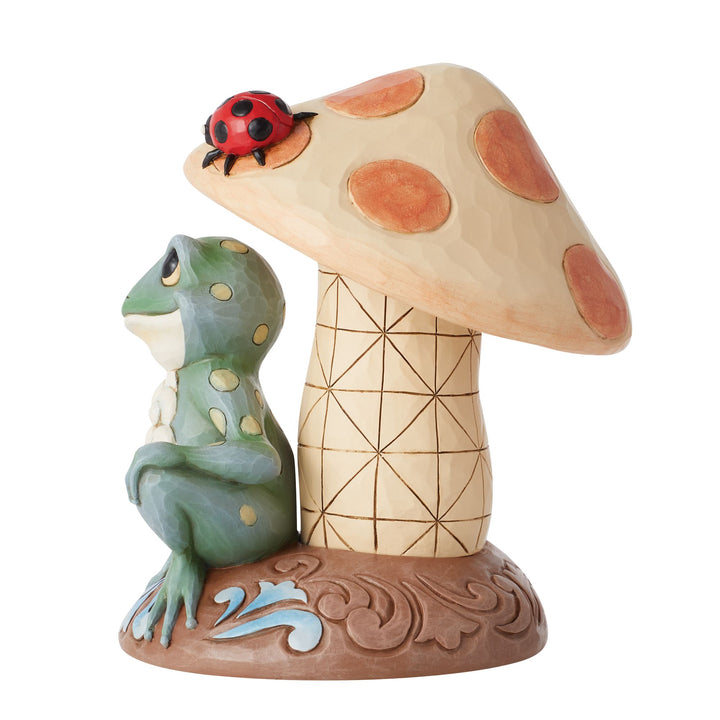 A Frog's Life (Frog Leaning on Mushroom Figurine) - Heartwood Creek by Jim Shore