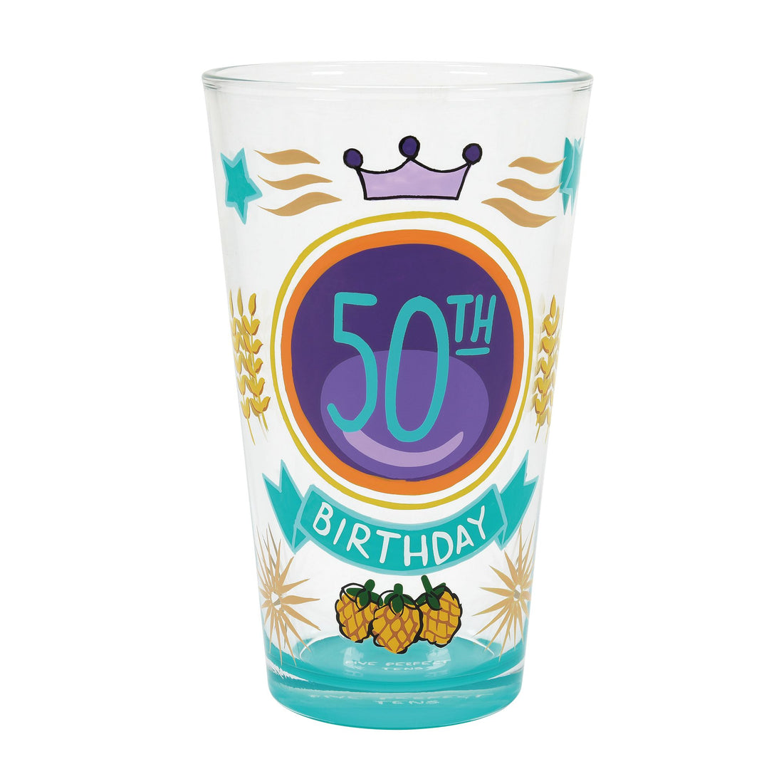 50th Birthday Beer Glass by Lolita