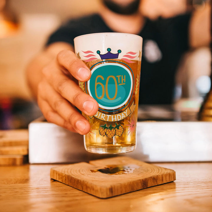 60th Birthday Beer Glass by Lolita