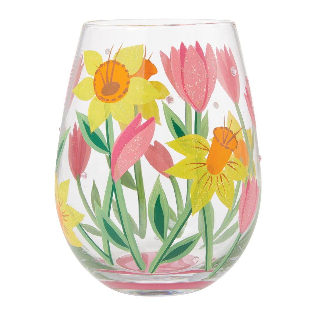 Spring Bloom Stemless Wine Glass by Lolita