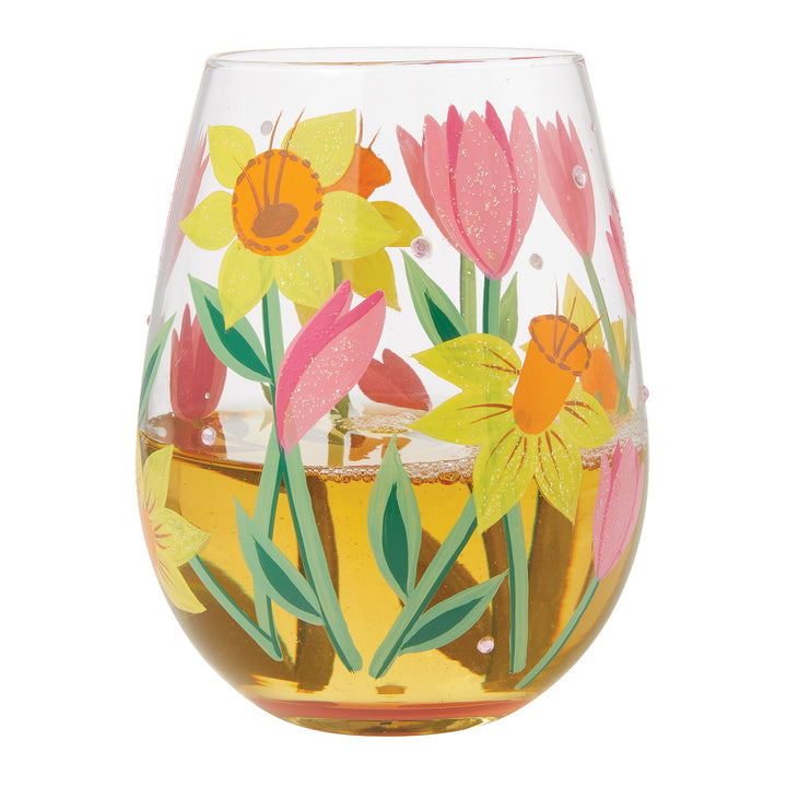 Spring Bloom Stemless Wine Glass by Lolita