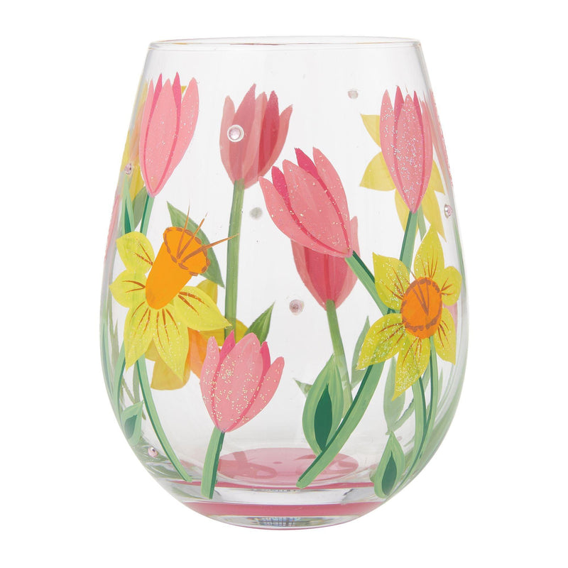 Spring Bloom Stemless Wine Glass by Lolita - Enesco Gift Shop