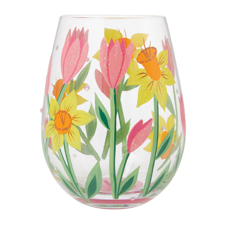 Spring Bloom Stemless Wine Glass by Lolita