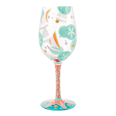 Sailboats and Sand Dollars Wine Glass by Lolita - Enesco Gift Shop