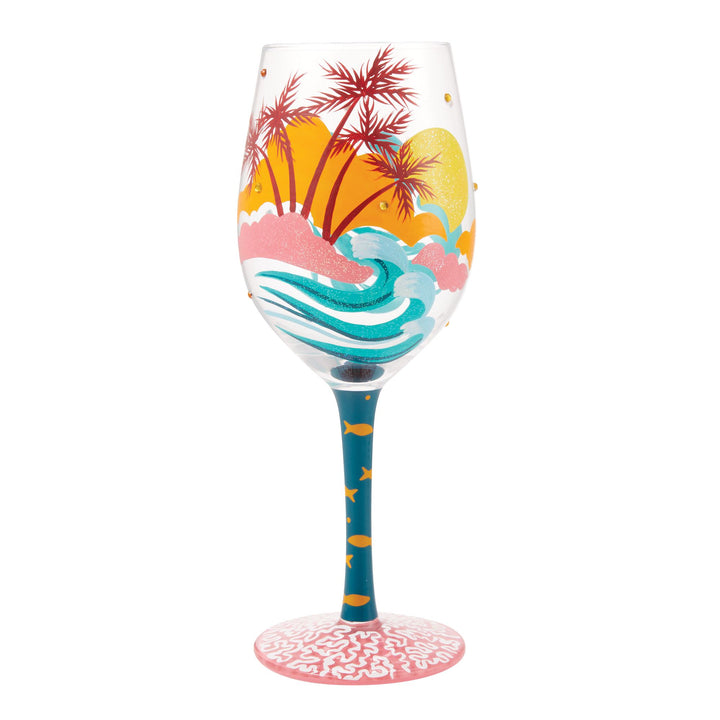 Tropical Getaway Wine Glass by Lolita