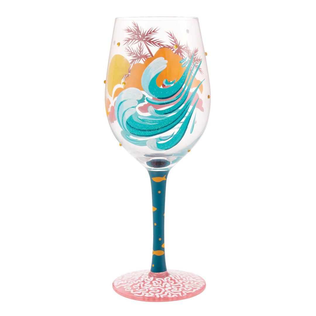 Tropical Getaway Wine Glass by Lolita