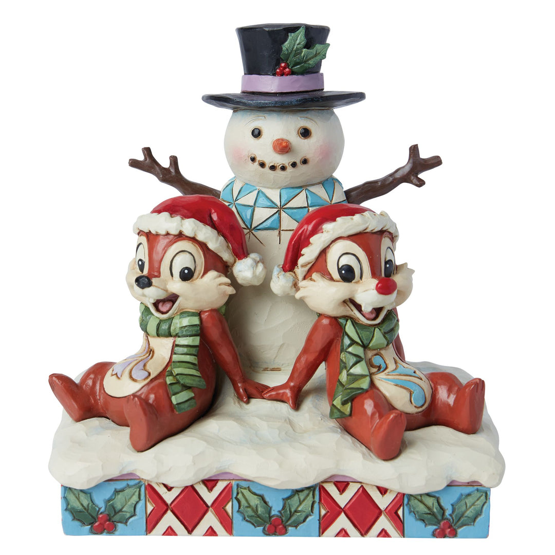 Snow Much Fun (Chip n Dale Snowman Figurine) - Disney Traditions by Jim Shore