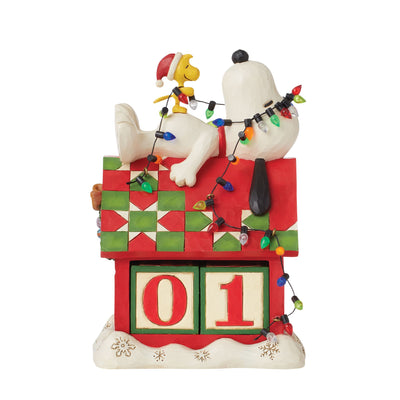 Snoozing 'til Christmas (Snoopy Christmas Countdown Figurine) - Peanuts by Jim Shore