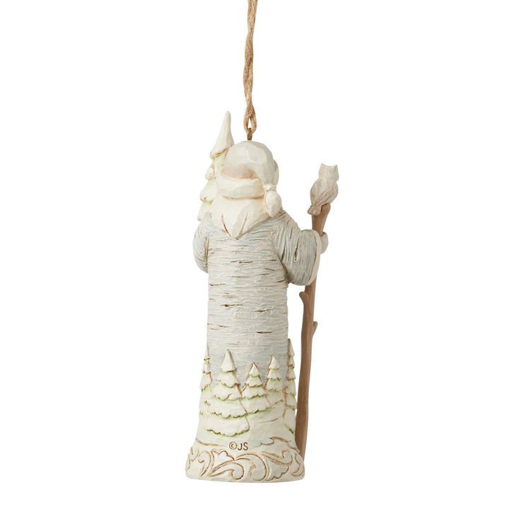 White Woodland Birch Bark Santa Hanging Ornament - Heartwood Creek by Jim Shore