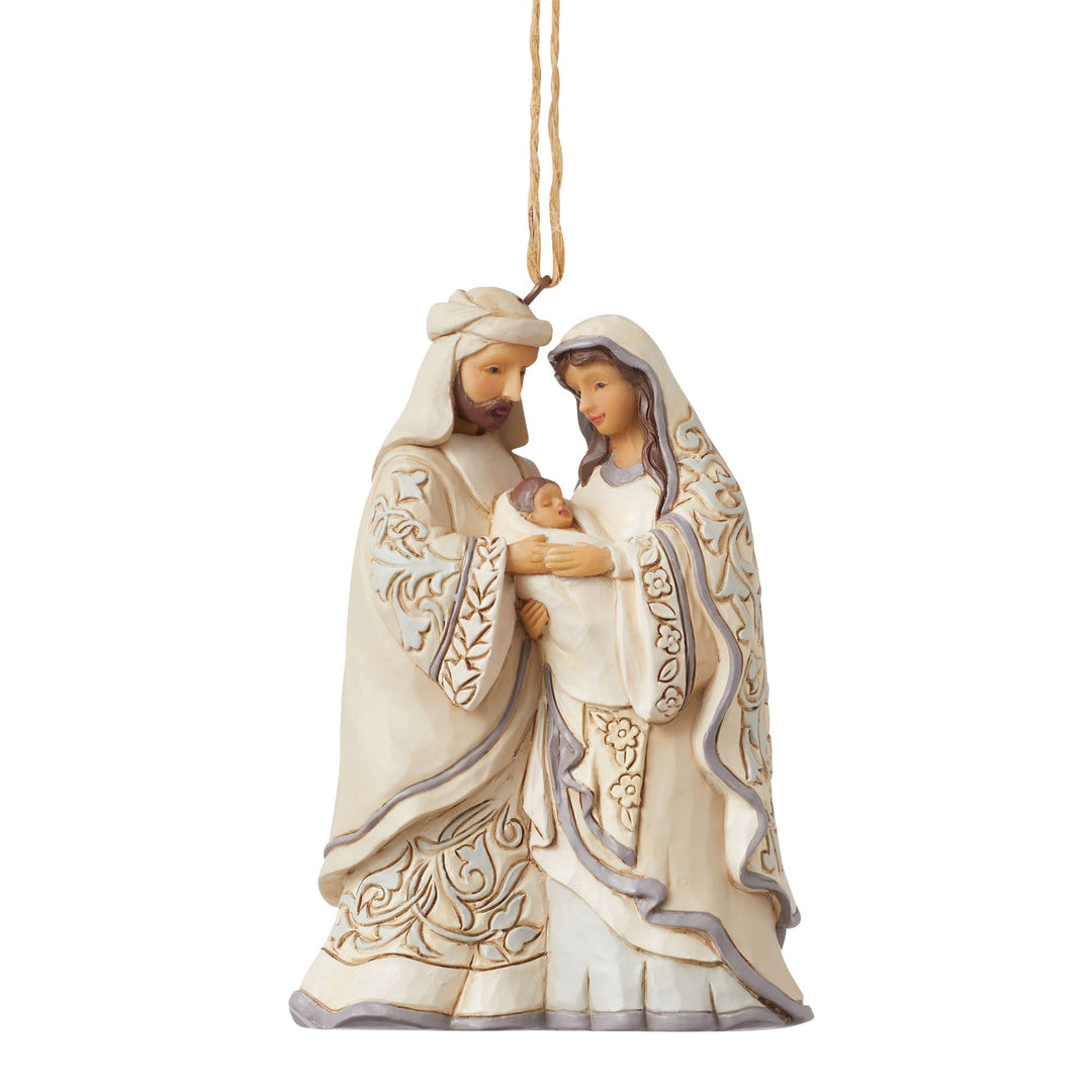 White Woodland Holy Family Hanging Ornament - Heartwood Creek by Jim Shore