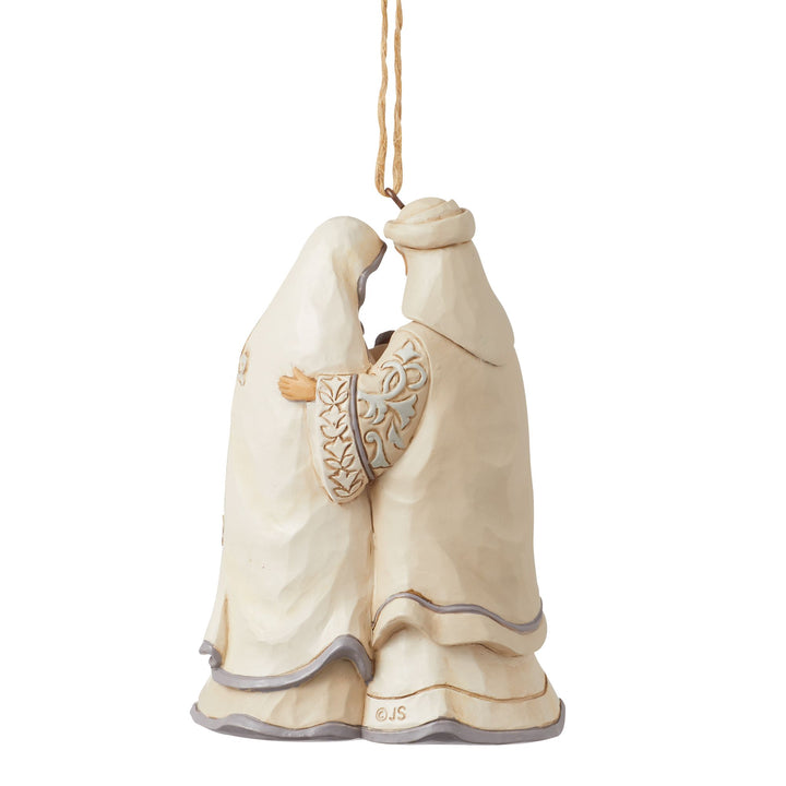 White Woodland Holy Family Hanging Ornament - Heartwood Creek by Jim Shore