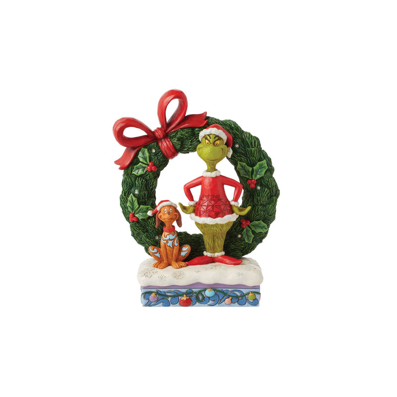 Grinch & Max Light-Up Wreath - The Grinch by Jim Shore