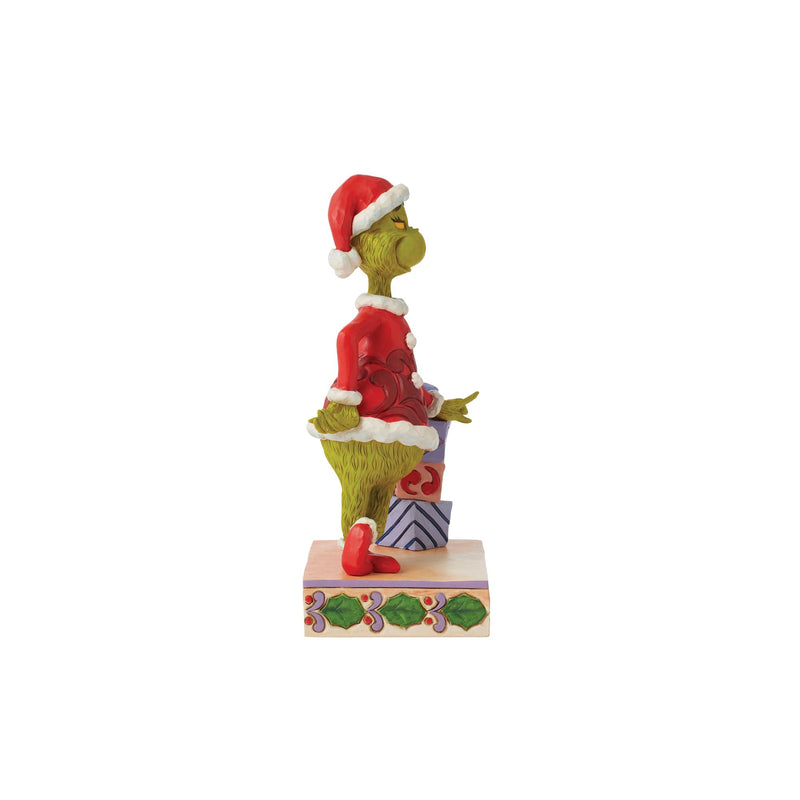 Grinch Leaning on Stacked Gifts Figurine - The Grinch by Jim Shore