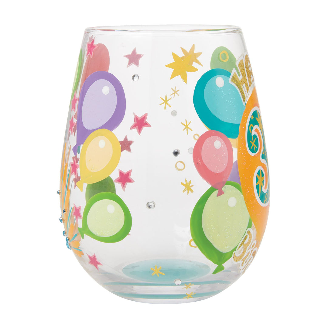 Happy 30th Birthday Stemless Wine Glass by Lolita