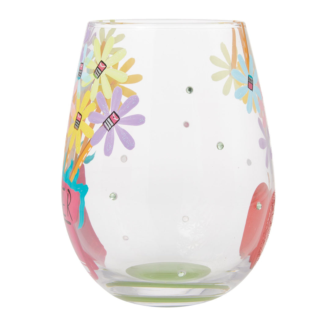 Best Teacher Ever Stemless Wine Glass by Lolita