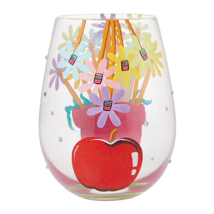 Best Teacher Ever Stemless Wine Glass by Lolita