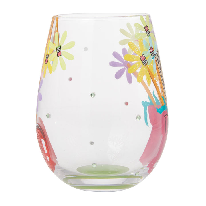 Best Teacher Ever Stemless Wine Glass by Lolita