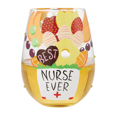 Best Nurse Ever Stemless Wine Glass by Lolita - Enesco Gift Shop