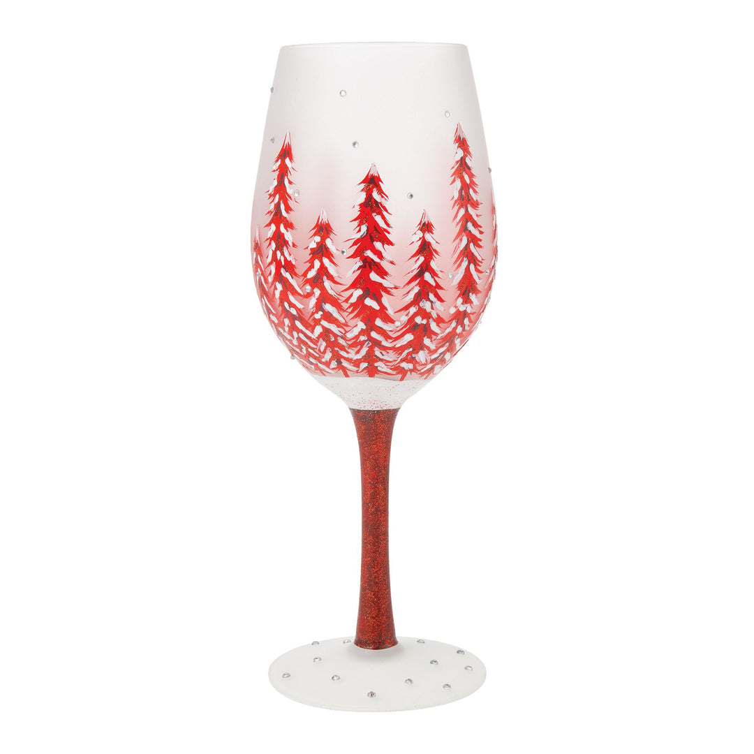 Christmas in Rouge Wine Glass by Lolita