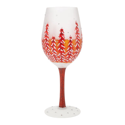 Christmas in Rouge Wine Glass by Lolita