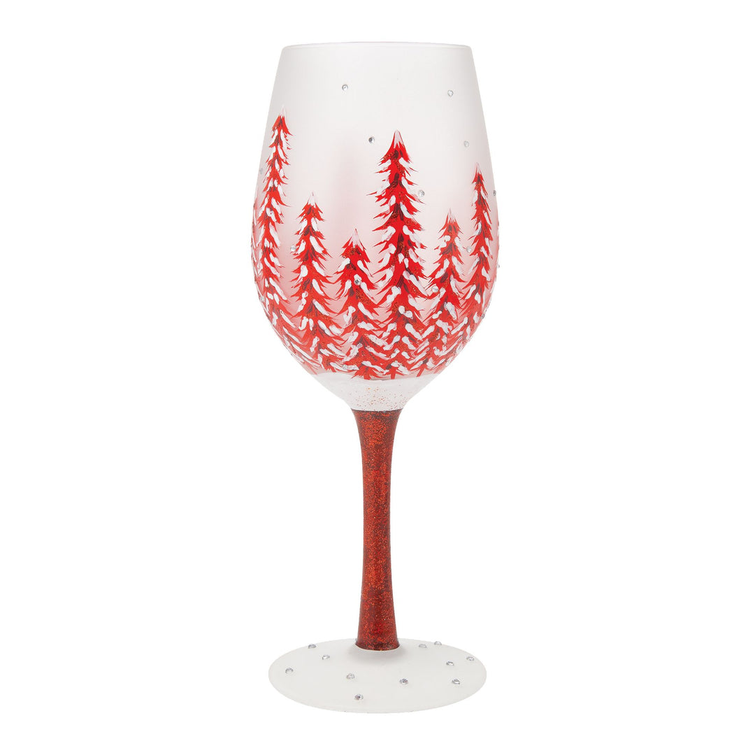 Christmas in Rouge Wine Glass by Lolita