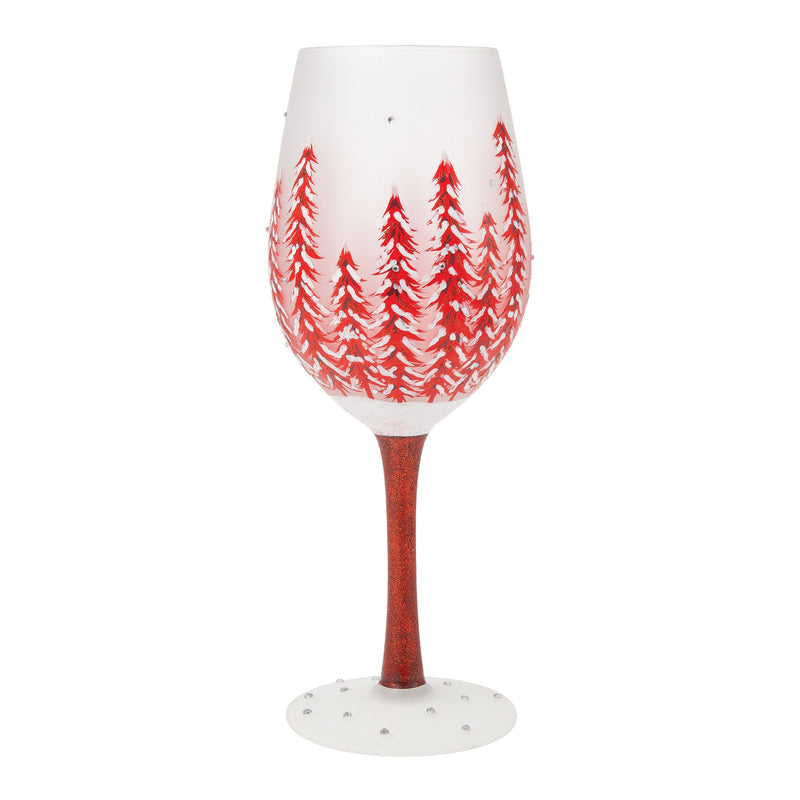 Christmas in Rouge Wine Glass by Lolita