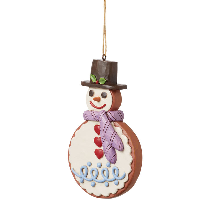 Gingerbread Snowman Cookie Hanging Ornament - Heartwood Creek by Jim Shore