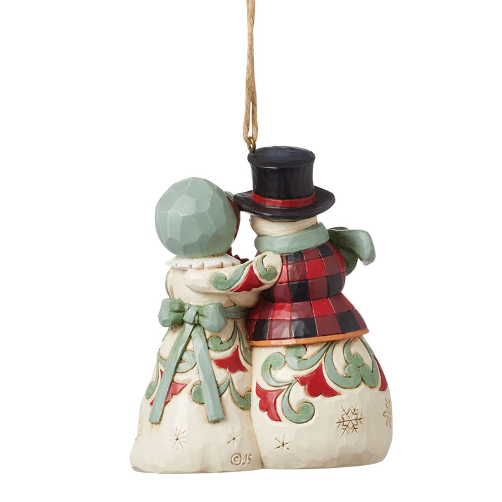 Snowman Couple Hanging Ornament - Heartwood Creek by Jim Shore