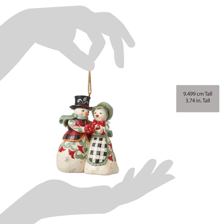 Snowman Couple Hanging Ornament - Heartwood Creek by Jim Shore