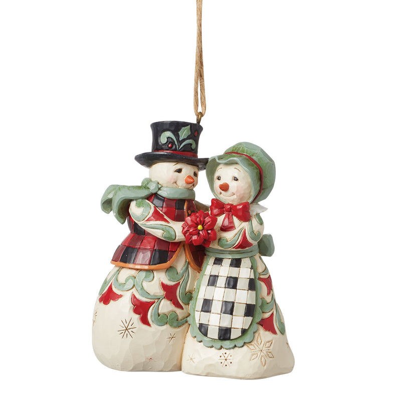 Snowman Couple Hanging Ornament - Heartwood Creek by Jim Shore