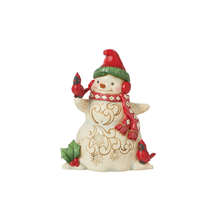 Hello Friend (Snowman with Earmuffs and Cardinal Figurine) - Heartwood Creek byJim Shore