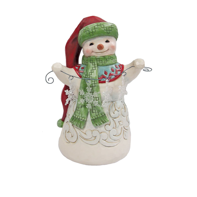 Snow Wonder (Snowman with Snowflake Garland Figurine) - Heartwood Creek by Jim Shore