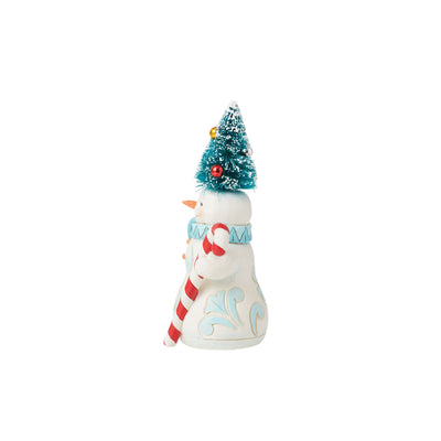 Candy cane Crush (Snowman Sisal Tree Pint Size Figurine) - Heartwood Creek by Jim Shore