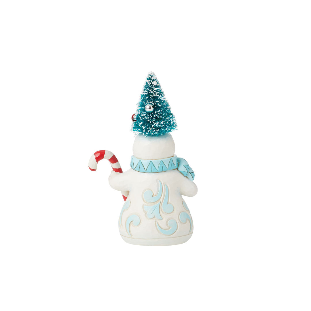 Candy cane Crush (Snowman Sisal Tree Pint Size Figurine) - Heartwood Creek by Jim Shore