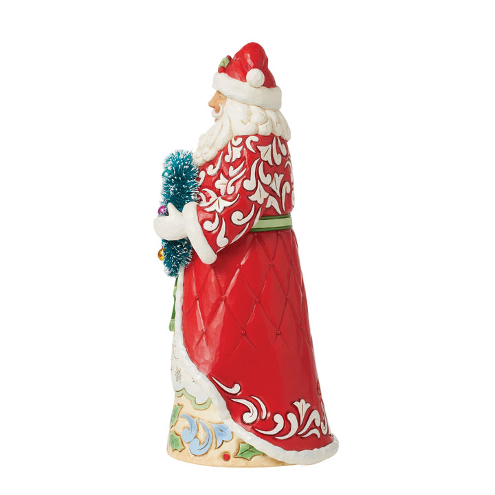 Just Winter-ful (Santa Figurine with Sisal Wreath) - Heartwood Creek by Jim Shore