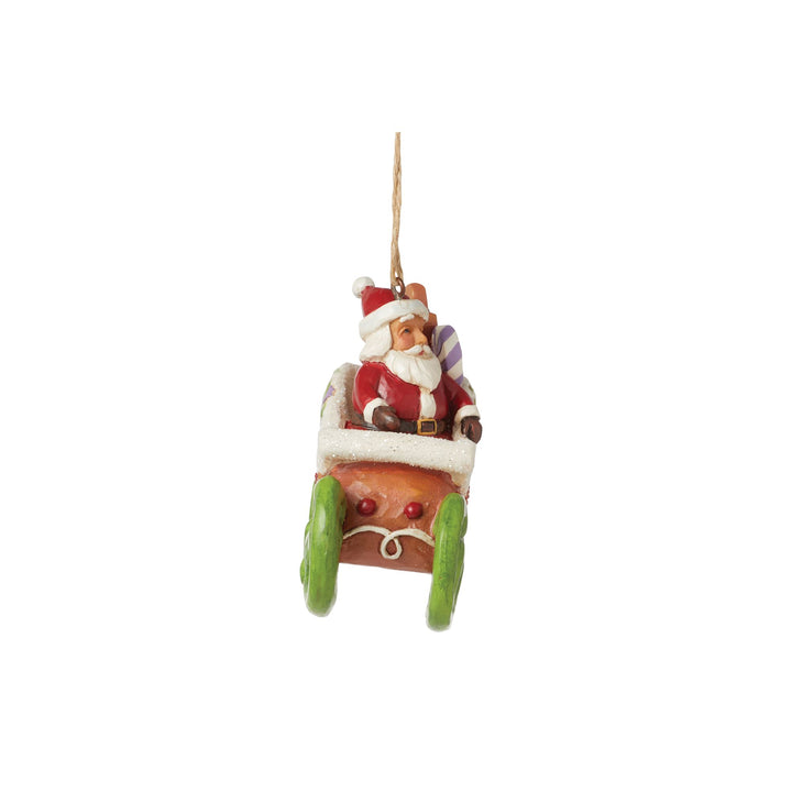 Gingerbread Santa in Sleigh Hanging Ornament - Heartwood Creek by Jim Shore