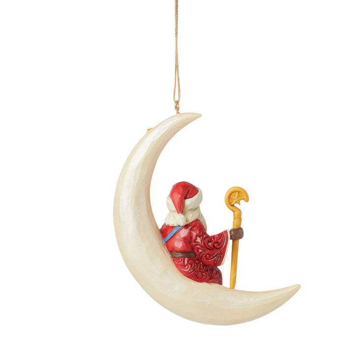 Santa on a Crescent Moon Hanging Ornament - Heartwood Creek by Jim Shore