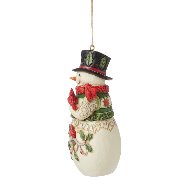 Snowman with Cardinal Scene Hanging Ornament - Heartwood Creek by Jim Shore